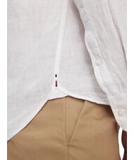TOMMY HILFIGER TH chemise en lin &agrave; manches longues coupe classique blanc optique - Chemises pour hommes - 5