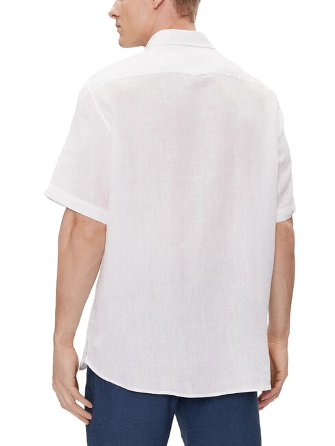 TH chemise en lin &agrave; manches courtes coupe classique blanc optique - Chemises pour hommes