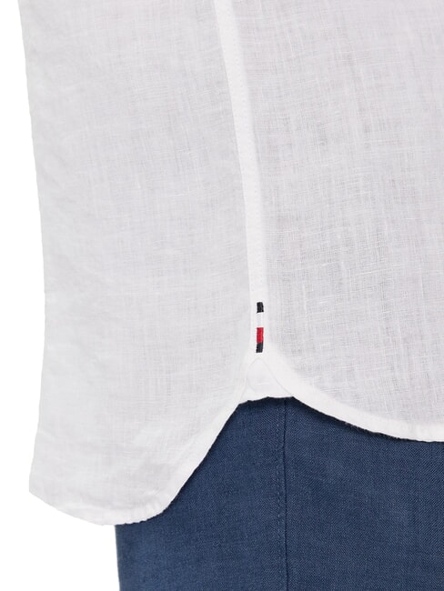 TH chemise en lin &agrave; manches courtes coupe classique blanc optique - Chemises pour hommes