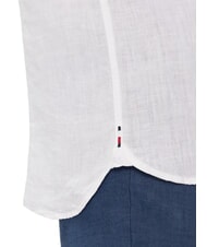 TOMMY HILFIGER TH chemise en lin &agrave; manches courtes coupe classique blanc optique - Chemises pour hommes - 4