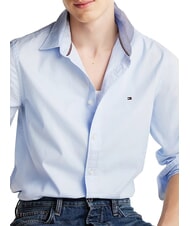 TOMMY HILFIGER TH Chemise en coton &agrave; manches longues doux bleu - Chemises pour hommes - 3