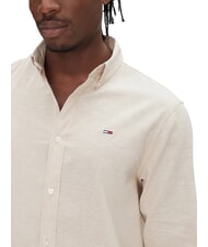 TOMMY HILFIGER TH JEANS Chemise &agrave; manches longues en lin m&eacute;lang&eacute; relique tan - Chemises pour hommes - 3