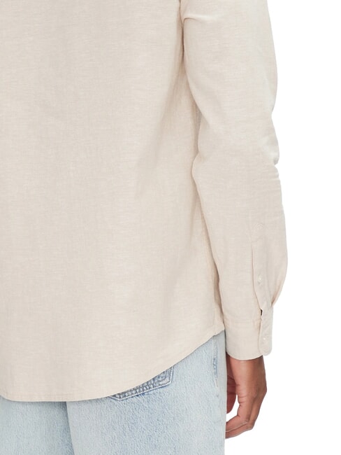 TH JEANS Chemise &agrave; manches longues en lin m&eacute;lang&eacute; relique tan - Chemises pour hommes