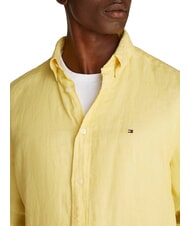 TOMMY HILFIGER TH chemise en lin &agrave; manches longues coupe classique citronnelle - Chemises pour hommes - 3