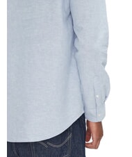 TOMMY HILFIGER TH JEANS chemise &agrave; col mandarin en lin m&eacute;lang&eacute; Bleu du Colorado - Chemises pour hommes - 4