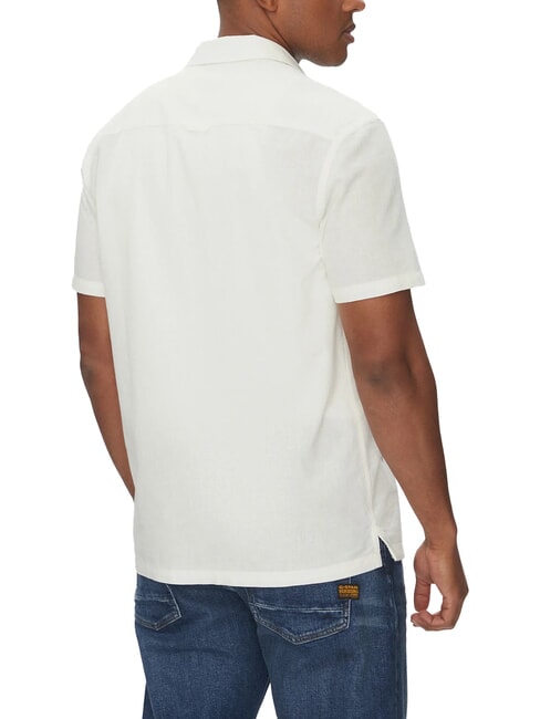 TH JEANS Chemise &agrave; manches courtes en lin et coton &eacute;cru - Chemises pour hommes