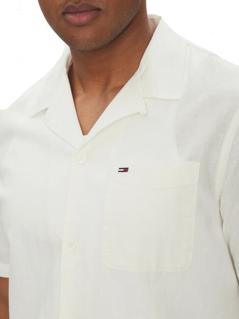 TH JEANS Chemise &agrave; manches courtes en lin et coton &eacute;cru - Chemises pour hommes