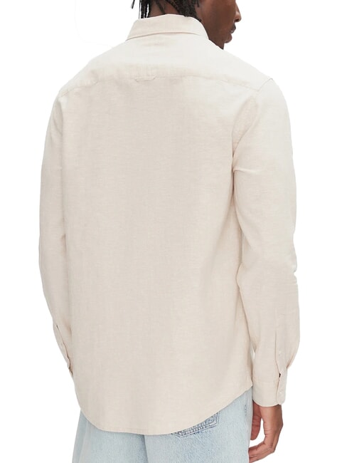 TH JEANS Chemise &agrave; manches longues en lin m&eacute;lang&eacute; relique tan - Chemises pour hommes