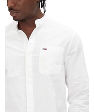 TOMMY HILFIGER TH JEANS chemise &agrave; col mandarin en lin m&eacute;lang&eacute; &eacute;cru - Chemises pour hommes - 3