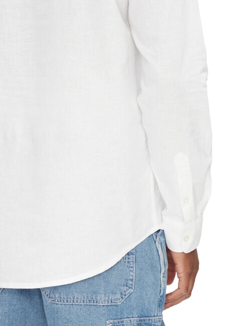 TH JEANS chemise &agrave; col mandarin en lin m&eacute;lang&eacute; &eacute;cru - Chemises pour hommes