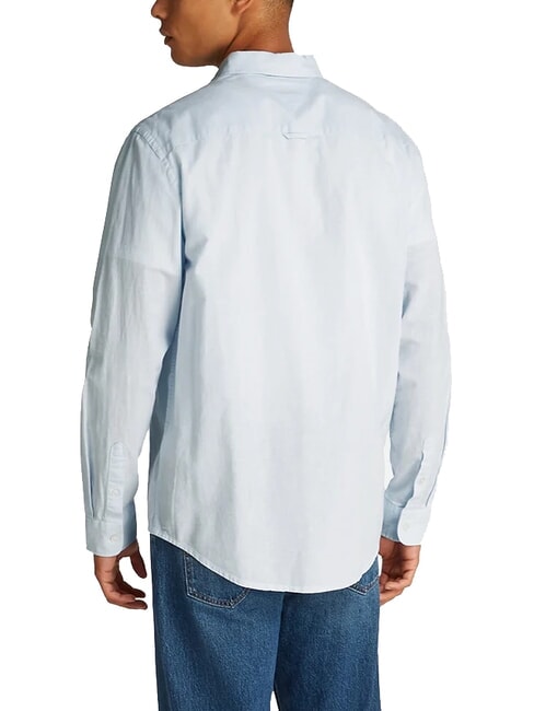 TH JEANS Chemise &agrave; manches longues en lin m&eacute;lang&eacute; doux bleu - Chemises pour hommes