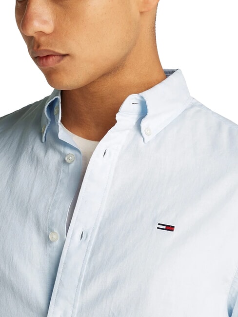 TH JEANS Chemise &agrave; manches longues en lin m&eacute;lang&eacute; doux bleu - Chemises pour hommes