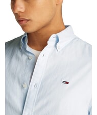 TOMMY HILFIGER TH JEANS Chemise &agrave; manches longues en lin m&eacute;lang&eacute; doux bleu - Chemises pour hommes - 3