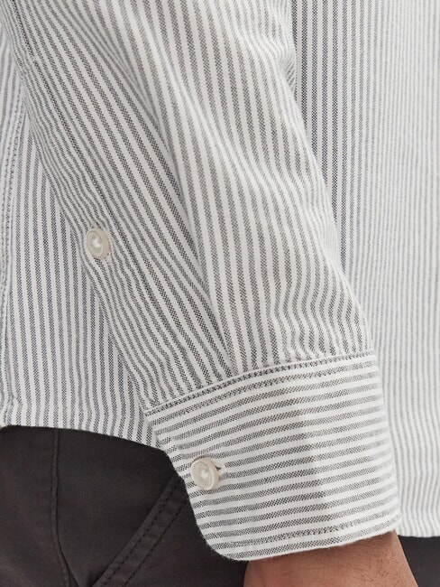 TH JEANS chemise ray&eacute;e &agrave; manches longues ciel du d&eacute;sert / p&eacute;tale d'ivoire - Chemises pour hommes