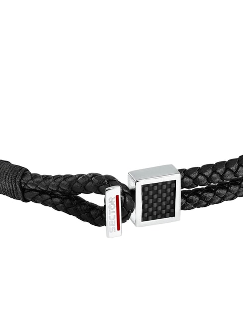 BANDY Bracelet en cuir tress&eacute; pour homme Noir - Bracelets pour hommes
