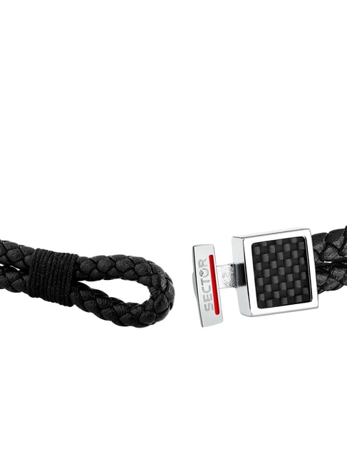 BANDY Bracelet en cuir tress&eacute; pour homme Noir - Bracelets pour hommes