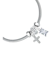 MORELLATO TORCHON Bracelet serpent orn&eacute; d'une croix et de cristaux ARGENT - Bracelets - 3