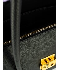 COCCINELLE C-ME LOCK Sac bandouli&egrave;re en cuir Noir - Sacs pour Femme - 4