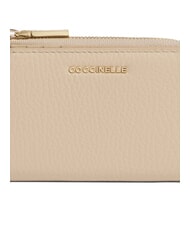 COCCINELLE METALLIC SOFT Petit portefeuille en cuir coquillage - Portefeuilles Femme - 3