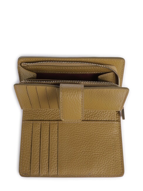 METALLIC SOFT Portefeuille en cuir textur&eacute; herbiers marins - Portefeuilles Femme