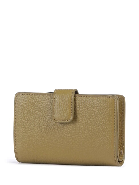 METALLIC SOFT Portefeuille en cuir textur&eacute; herbiers marins - Portefeuilles Femme