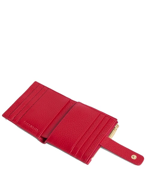 METALLIC SOFT Mini portefeuille en cuir &eacute;carlate - Portefeuilles Femme