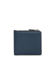 COCCINELLE METALLIC SOFT Mini portefeuille en cuir bleu profond - Portefeuilles Femme - 3