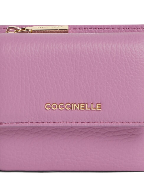 METALLIC SOFT Portefeuille en cuir grain&eacute; m&eacute;duse - Portefeuilles Femme