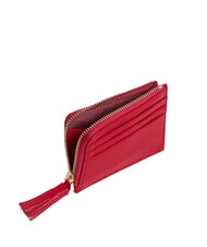 COCCINELLE TASSEL Porte-cartes zipp&eacute; en cuir martel&eacute; &eacute;carlate - Portefeuilles Femme - 3