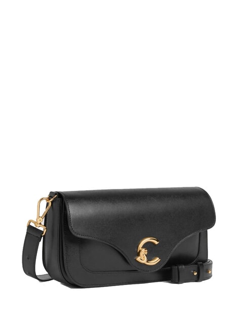 C-ME CALF Sac bandouli&egrave;re en cuir Noir - Sacs pour Femme