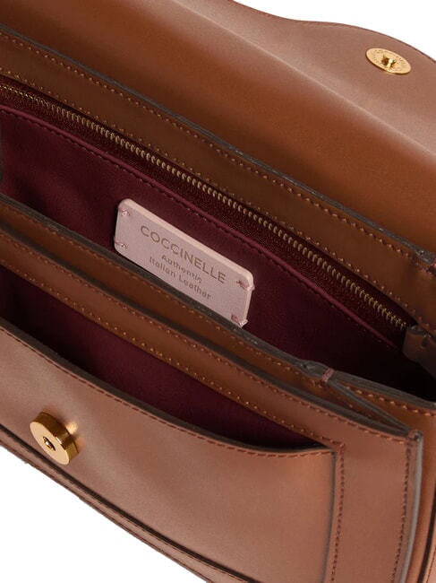 C-ME CALF Sac bandouli&egrave;re en cuir Cognac - Sacs pour Femme