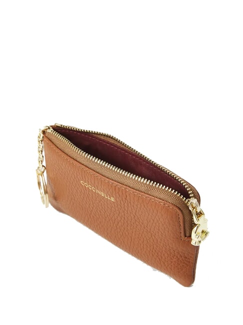 C-ME SOFTY  &Eacute;tui &agrave; cl&eacute;s/porte-monnaie en cuir Cognac - Portefeuilles Femme