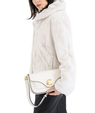 COCCINELLE C-ME CALF Sac bandouli&egrave;re en cuir perle - Sacs pour Femme - 5