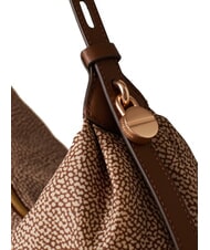 BORBONESE PRIVE Sac bandouli&egrave;re Hobo mer Beiger - Sacs pour Femme - 4