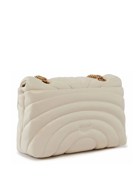 LOVE PUFF CLASSIC Sac bandouli&egrave;re en cuir nappa blanc de soie-or antique - Sacs pour Femme