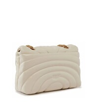 PINKO LOVE PUFF CLASSIC Sac bandouli&egrave;re en cuir nappa blanc de soie-or antique - Sacs pour Femme - 2