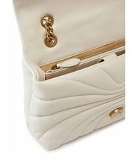 PINKO LOVE PUFF CLASSIC Sac bandouli&egrave;re en cuir nappa blanc de soie-or antique - Sacs pour Femme - 3