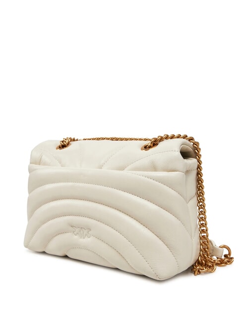 LOVE PUFF MINI Mini sac bandouli&egrave;re en nappa blanc de soie-or antique - Sacs pour Femme