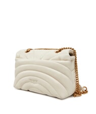PINKO LOVE PUFF MINI Mini sac bandouli&egrave;re en nappa blanc de soie-or antique - Sacs pour Femme - 2