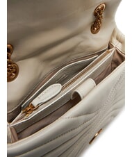 PINKO LOVE PUFF MINI Mini sac bandouli&egrave;re en nappa blanc de soie-or antique - Sacs pour Femme - 4