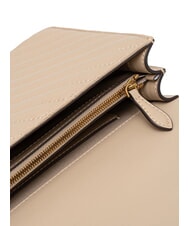 PINKO CLASSIC LOVE ONE Sac en cuir nappa beige-gris fum&eacute;-or antique - Sacs pour Femme - 5