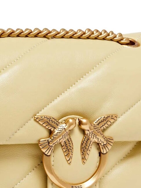 MINI LOVE BAG Sac en nappa jaune vanille-or antique - Sacs pour Femme