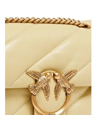 PINKO MINI LOVE BAG Sac en nappa jaune vanille-or antique - Sacs pour Femme - 3