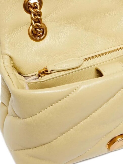 MINI LOVE BAG Sac en nappa jaune vanille-or antique - Sacs pour Femme