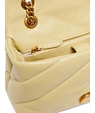 PINKO MINI LOVE BAG Sac en nappa jaune vanille-or antique - Sacs pour Femme - 4