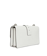 PINKO LOVE ONE Sac bandouli&egrave;re &agrave; rabat nuage blanc mat argent - Sacs pour Femme - 2