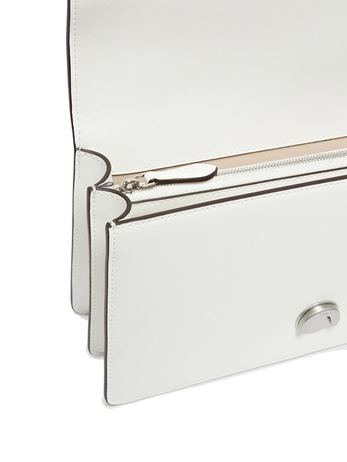 LOVE ONE Sac bandouli&egrave;re &agrave; rabat nuage blanc mat argent - Sacs pour Femme