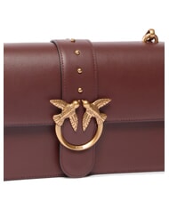 PINKO LOVE ONE CLASSIC Sac bandouli&egrave;re en cuir avec rabat vin de Bourgogne - or antique - Sacs pour Femme - 3