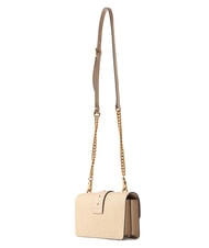 PINKO LOVE ONE CLASSIC Mini sac &agrave; bandouli&egrave;re en cuir beige-gris fum&eacute;-or antique - Sacs pour Femme - 2