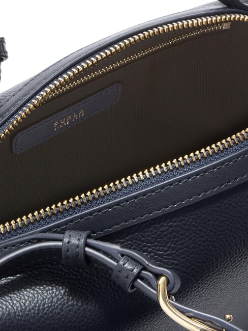 DOUBLE Sacoche en cuir avec bandouli&egrave;re bleu encre - Sacs pour Femme